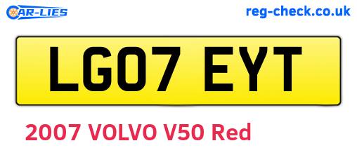 LG07EYT are the vehicle registration plates.