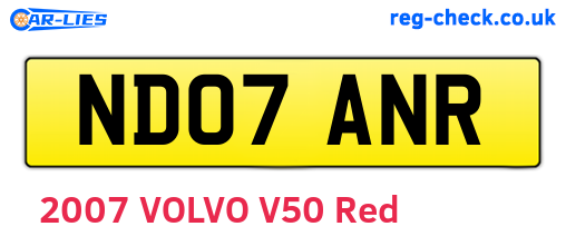 ND07ANR are the vehicle registration plates.