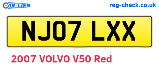 NJ07LXX are the vehicle registration plates.