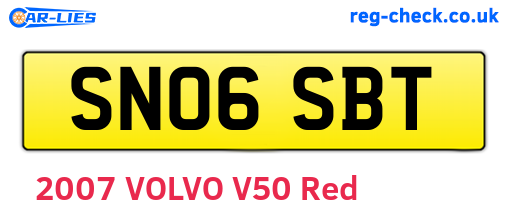 SN06SBT are the vehicle registration plates.