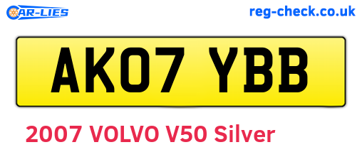 AK07YBB are the vehicle registration plates.