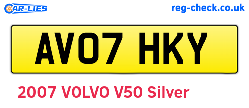 AV07HKY are the vehicle registration plates.