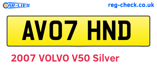 AV07HND are the vehicle registration plates.