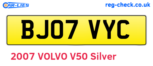 BJ07VYC are the vehicle registration plates.