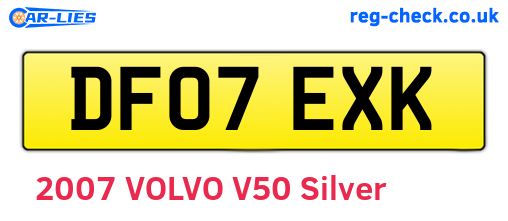 DF07EXK are the vehicle registration plates.