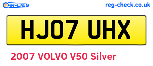 HJ07UHX are the vehicle registration plates.