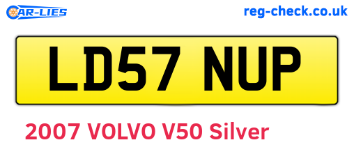 LD57NUP are the vehicle registration plates.