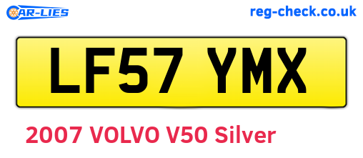 LF57YMX are the vehicle registration plates.