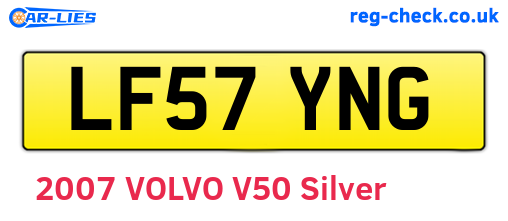 LF57YNG are the vehicle registration plates.