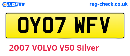 OY07WFV are the vehicle registration plates.