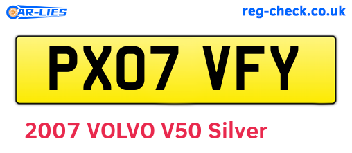 PX07VFY are the vehicle registration plates.
