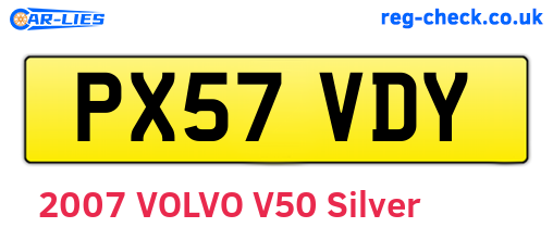 PX57VDY are the vehicle registration plates.