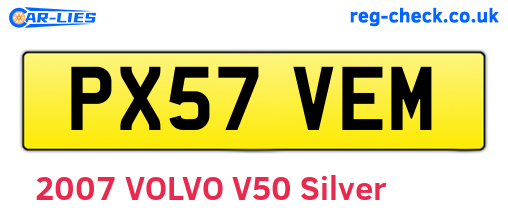 PX57VEM are the vehicle registration plates.