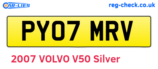 PY07MRV are the vehicle registration plates.