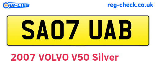 SA07UAB are the vehicle registration plates.