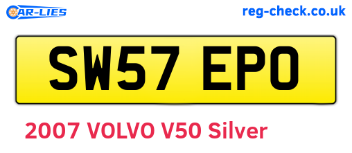 SW57EPO are the vehicle registration plates.