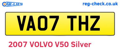 VA07THZ are the vehicle registration plates.