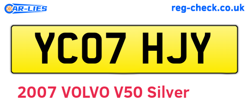 YC07HJY are the vehicle registration plates.