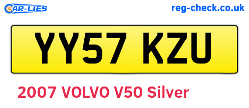 YY57KZU are the vehicle registration plates.