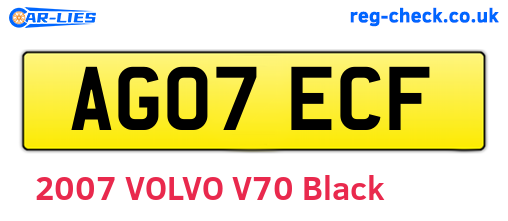 AG07ECF are the vehicle registration plates.