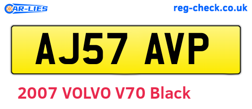 AJ57AVP are the vehicle registration plates.