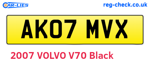 AK07MVX are the vehicle registration plates.