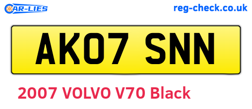 AK07SNN are the vehicle registration plates.