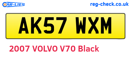 AK57WXM are the vehicle registration plates.
