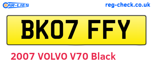 BK07FFY are the vehicle registration plates.