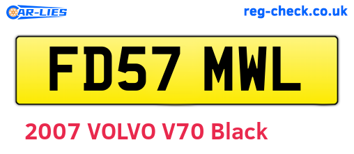 FD57MWL are the vehicle registration plates.