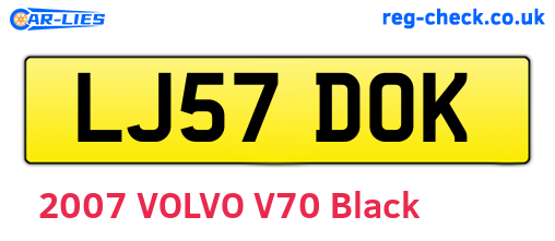 LJ57DOK are the vehicle registration plates.