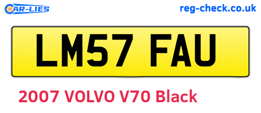 LM57FAU are the vehicle registration plates.