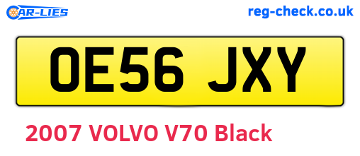 OE56JXY are the vehicle registration plates.