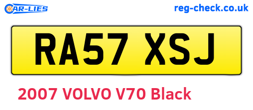 RA57XSJ are the vehicle registration plates.