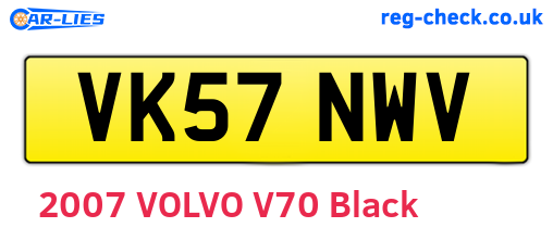 VK57NWV are the vehicle registration plates.
