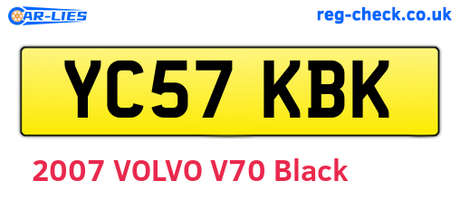 YC57KBK are the vehicle registration plates.