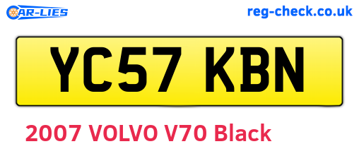 YC57KBN are the vehicle registration plates.