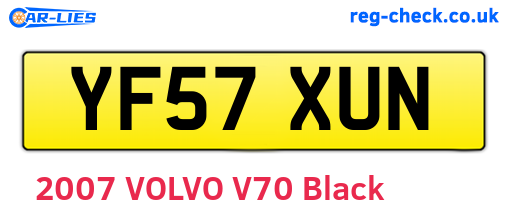 YF57XUN are the vehicle registration plates.