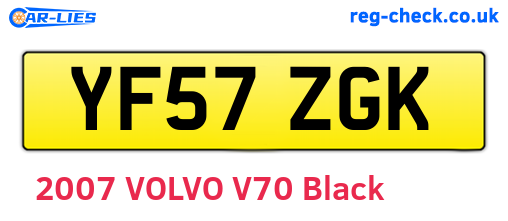 YF57ZGK are the vehicle registration plates.