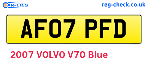 AF07PFD are the vehicle registration plates.