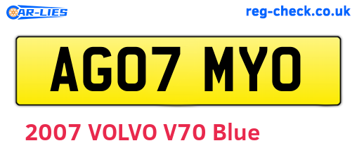 AG07MYO are the vehicle registration plates.