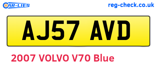 AJ57AVD are the vehicle registration plates.