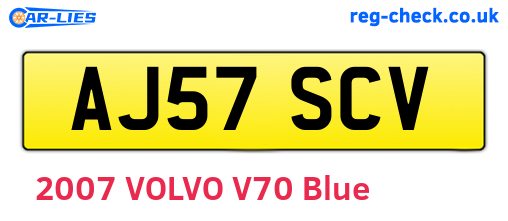 AJ57SCV are the vehicle registration plates.