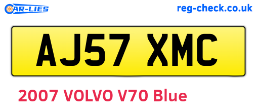AJ57XMC are the vehicle registration plates.