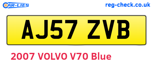 AJ57ZVB are the vehicle registration plates.