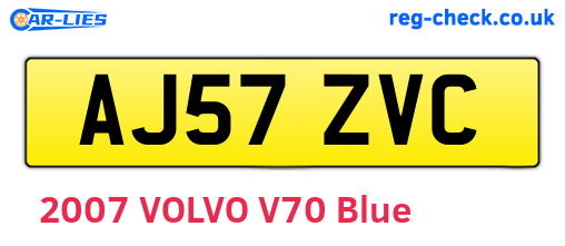 AJ57ZVC are the vehicle registration plates.