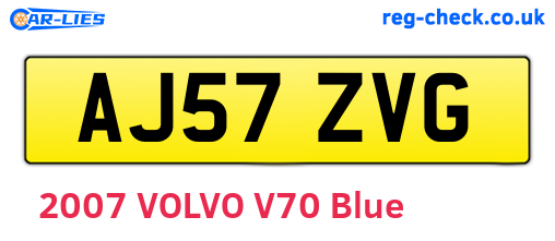 AJ57ZVG are the vehicle registration plates.