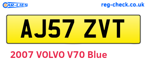AJ57ZVT are the vehicle registration plates.