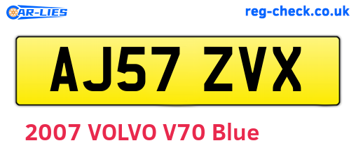 AJ57ZVX are the vehicle registration plates.