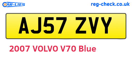 AJ57ZVY are the vehicle registration plates.